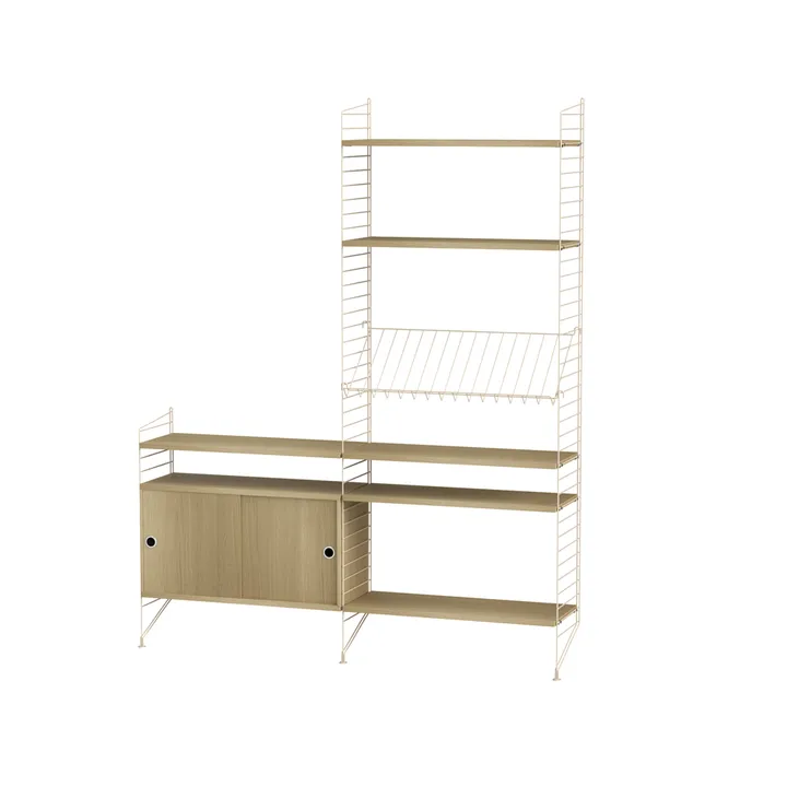 String Wohnzimmer Eiche & Beige- Kombination K - String