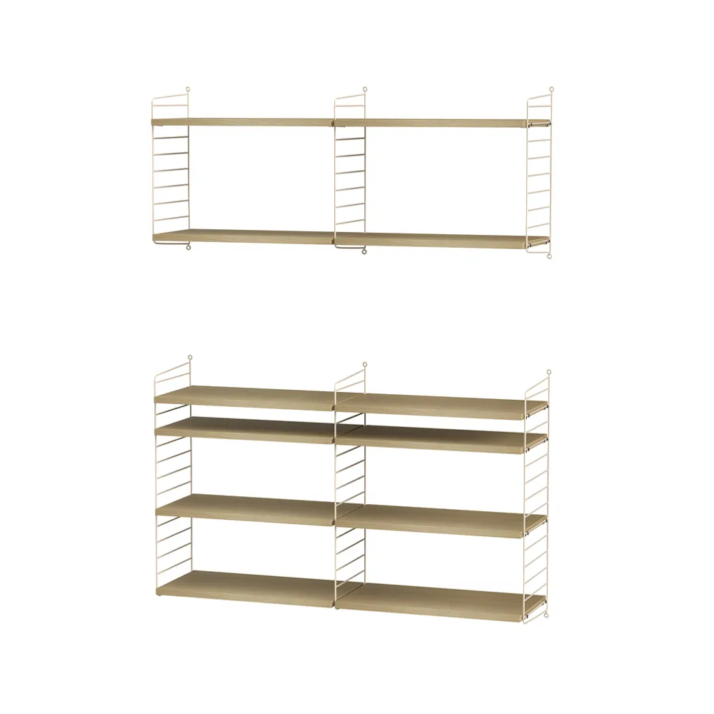String Wohnzimmer Eiche & Beige- Kombination N,  String