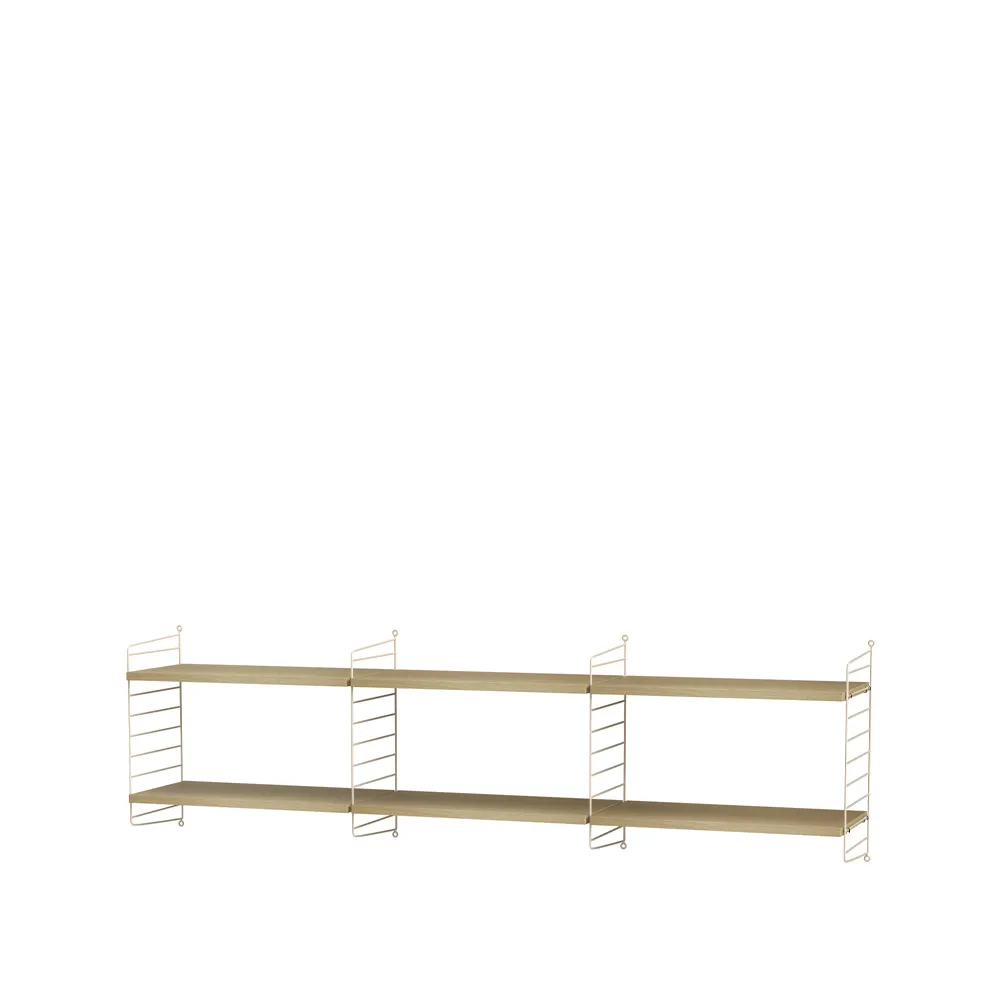 String Wohnzimmer Eiche & Beige- Kombination O,  String
