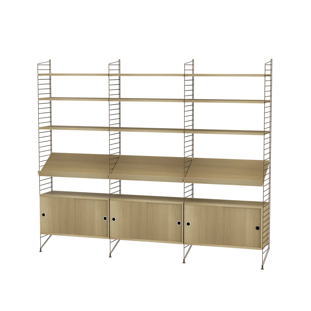 String Wohnzimmer Eiche & Braun- Kombination G,  String
