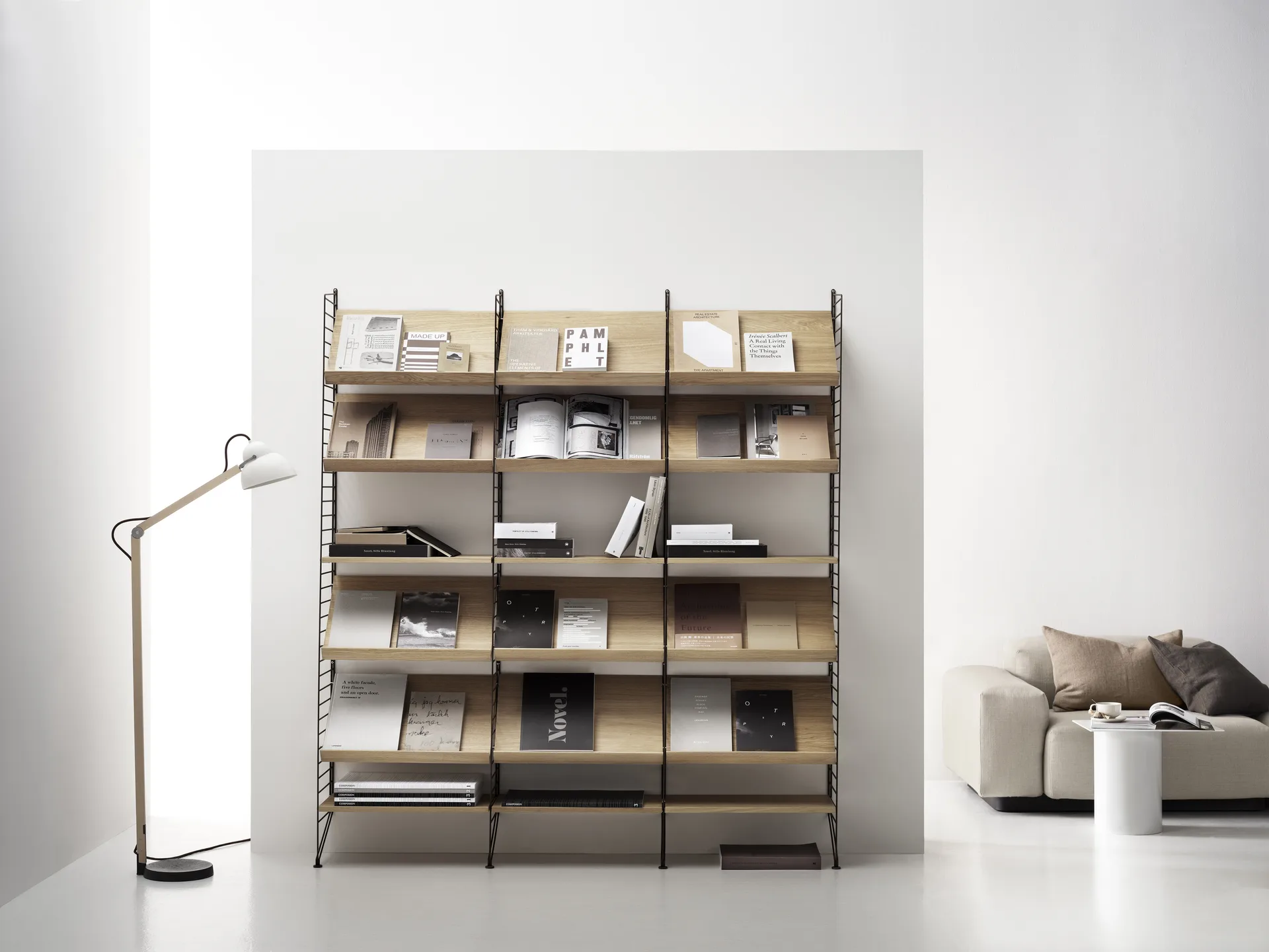 String Zeitschriftenregal Holz, Eiche, 58x30 cm String