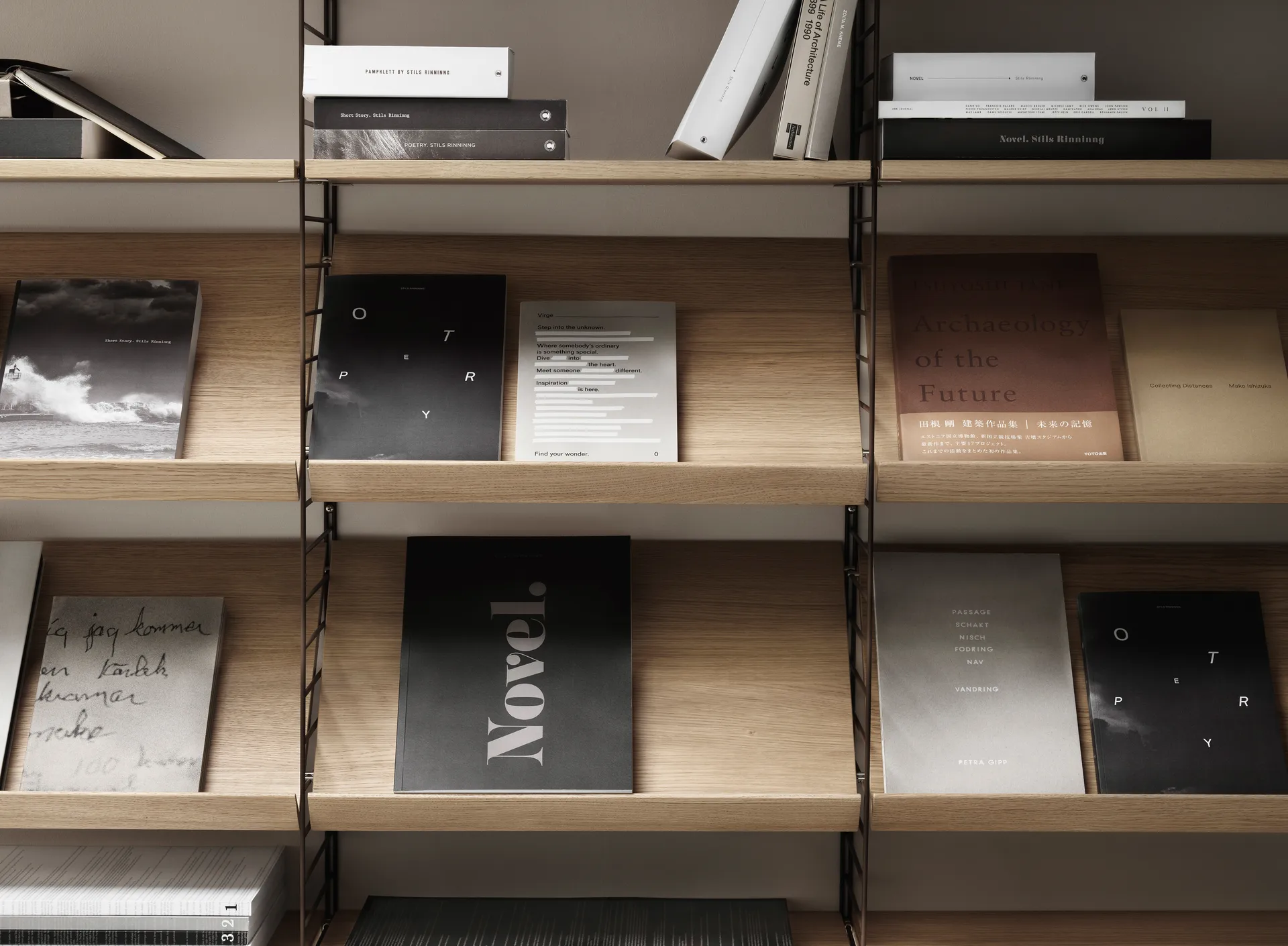 String Zeitschriftenregal Holz, Eiche, 58x30 cm String