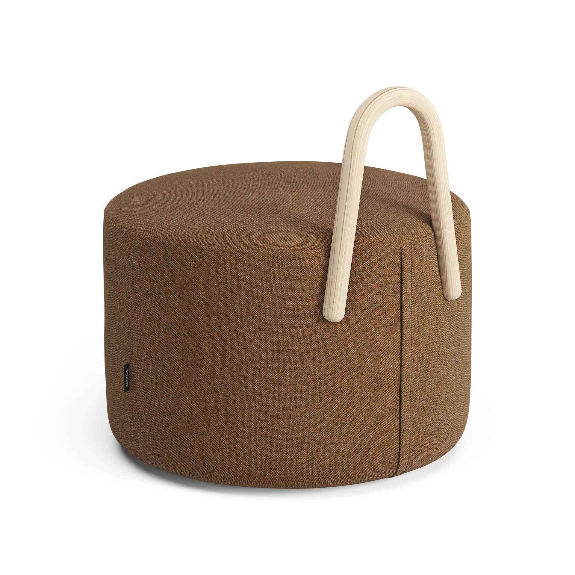 Amstelle medium Pouf mit Rädern Esche Naturlack, Main Line Flax 15 Swedese