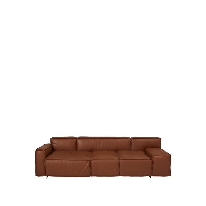 Bo x play 3-Sitzer Sofa - Leder baltique 33441 Braun, Stahlsitz gebürstet - Swedese
