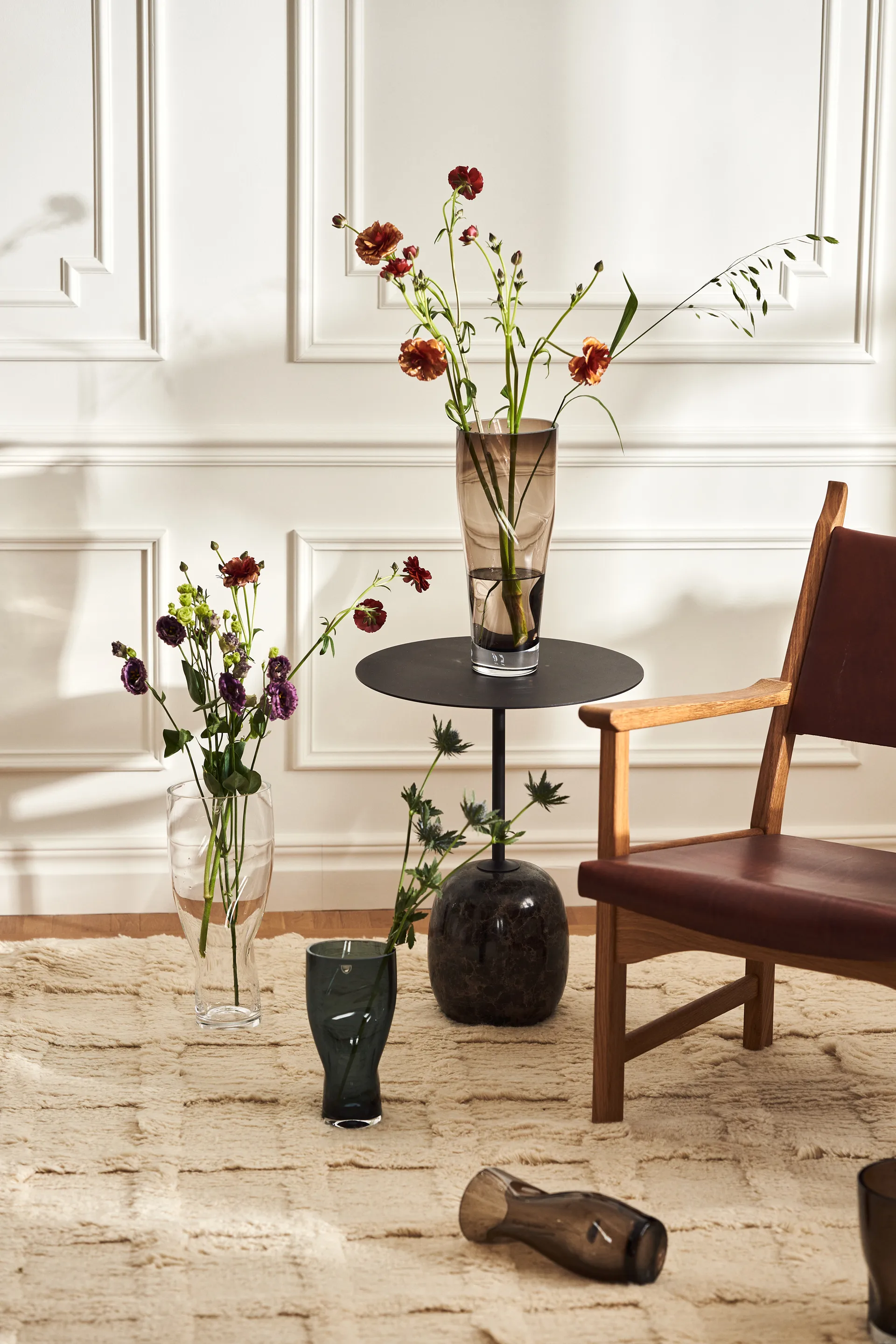 Caryngo Sessel, Eiche geölt-Leder rotbraun Swedese