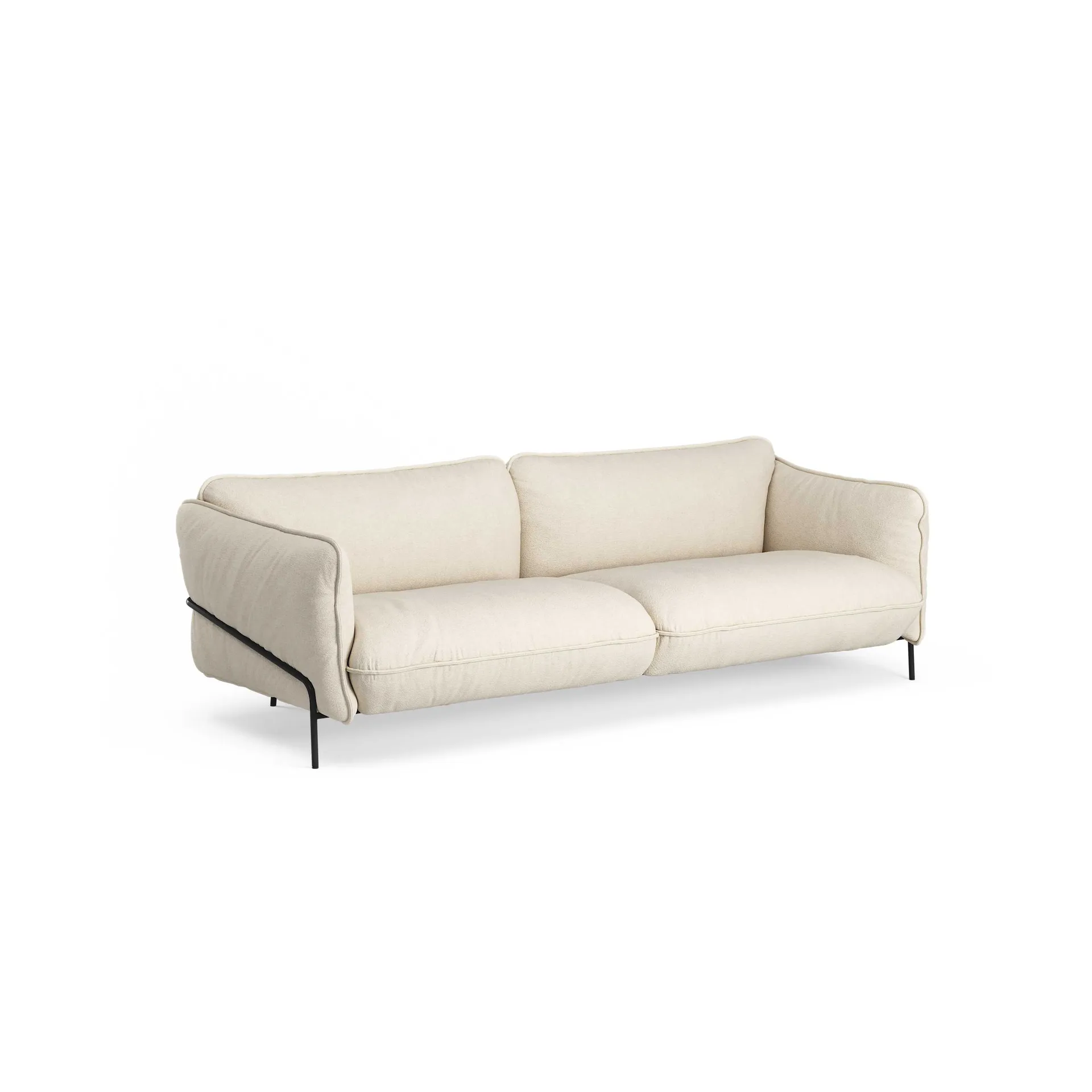 Continental Sofa, Sealife Light beige/white-schwarz lackierter Stahl Swedese