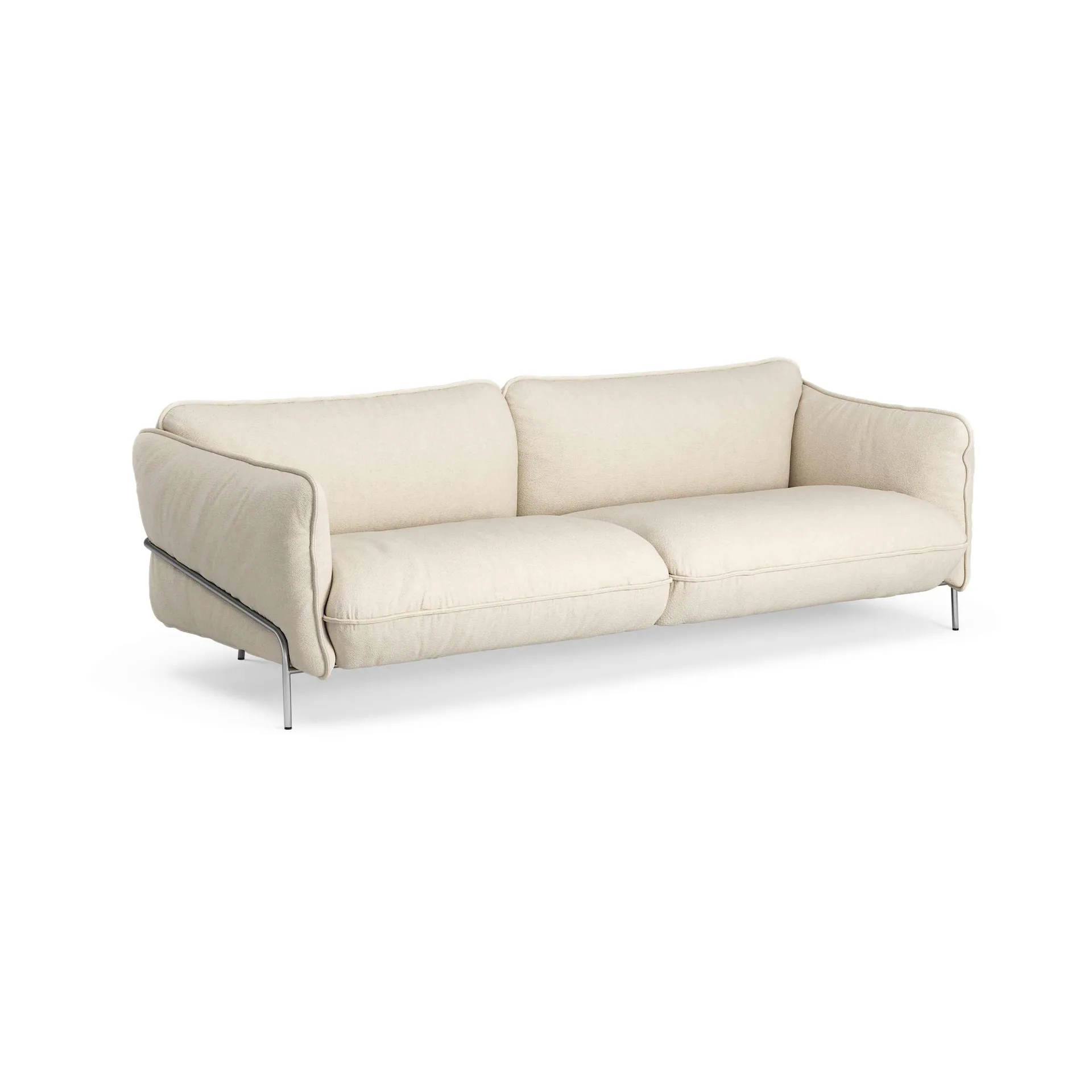 Continental Sofa, Sealife Light beige/white–verchromter Stahl Swedese