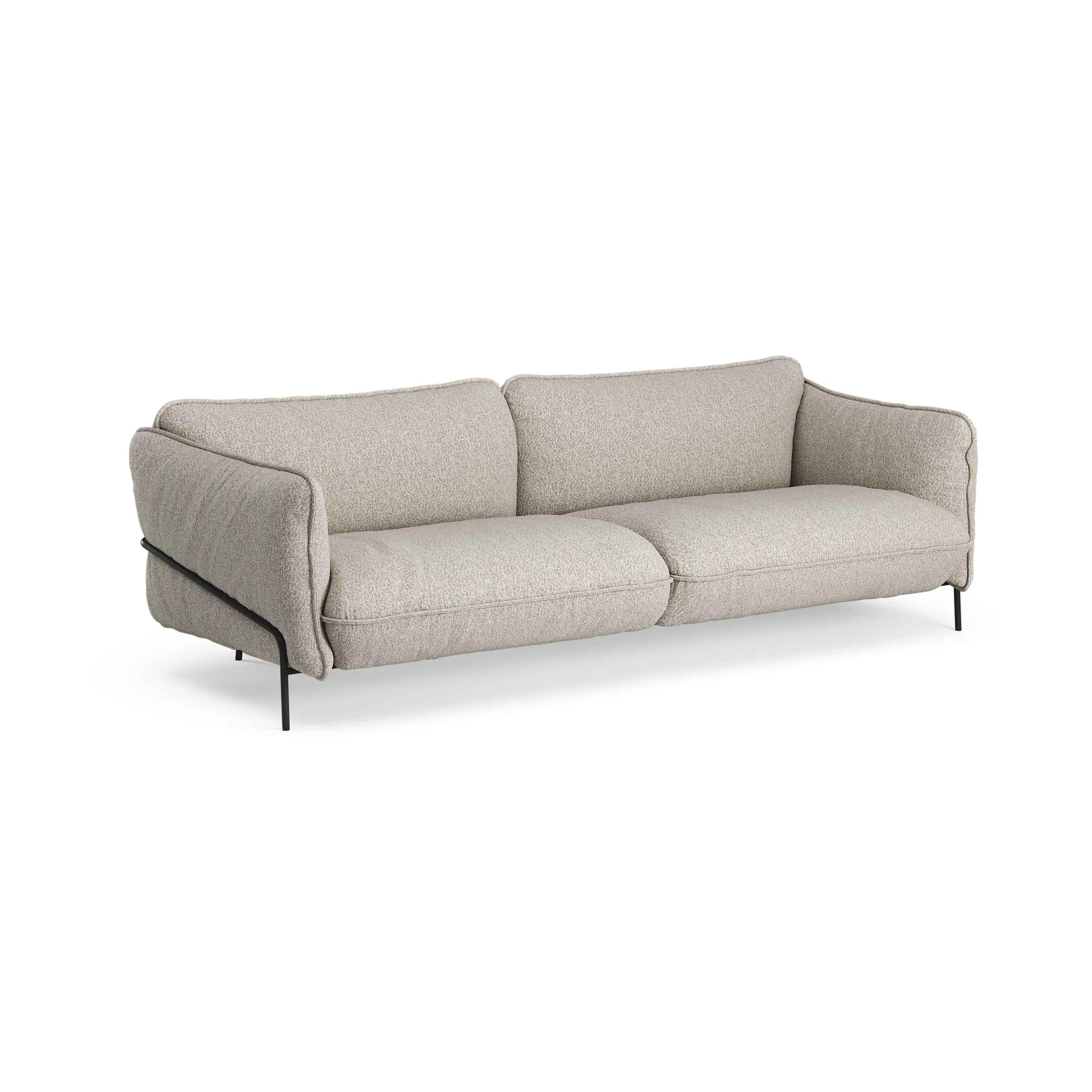 Continental Sofa, Wave Cobblestone-schwarzlackierter Stahl Swedese