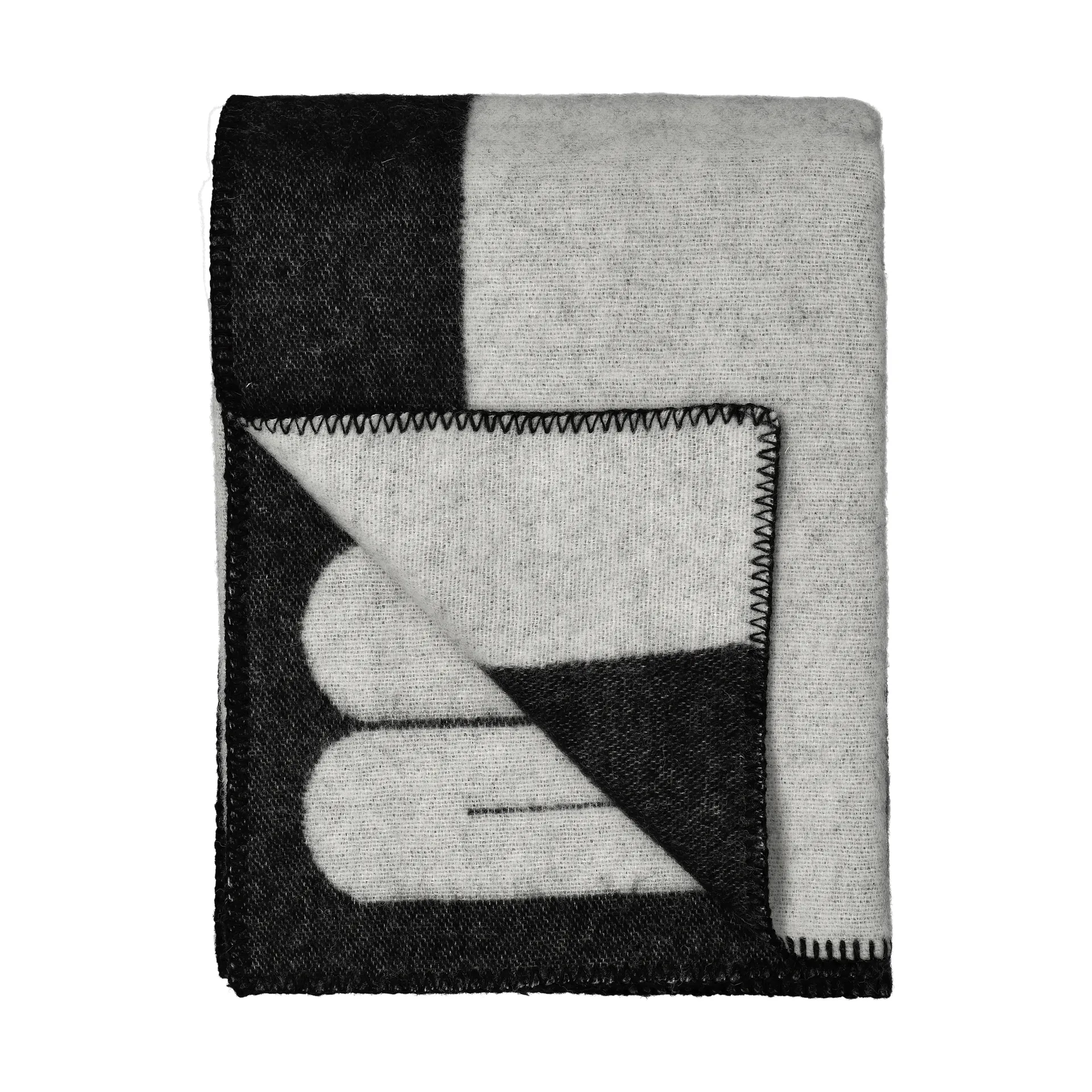 Duality Wolldecke 130 x 180cm, Schwarz-hellgrau Swedese