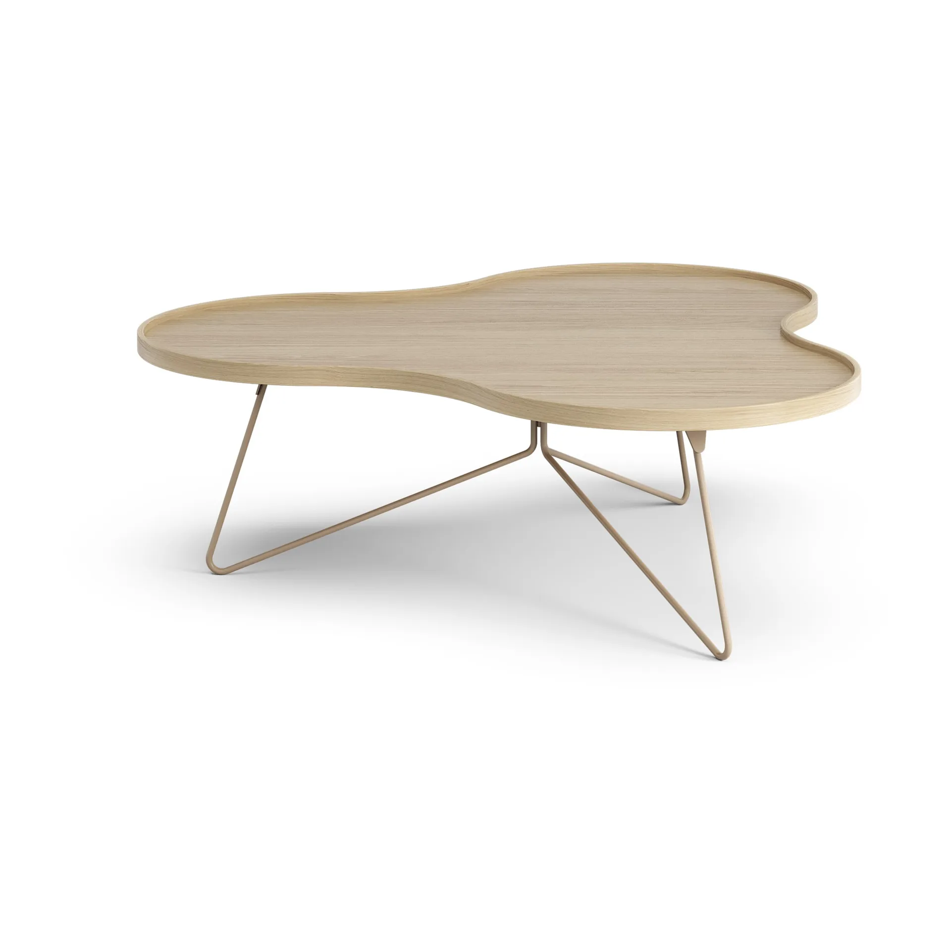 Flower mono Tisch 107 x 114cm, H39 Eiche lackiert-nutmeg RAL1019 Swedese