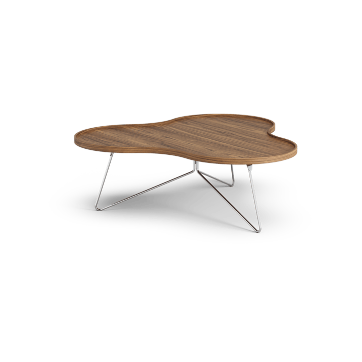 Flower mono Tisch Special Edition 107x114 cm, H39 cm-lackiert Walnuss-verchromter Stahl Swedese