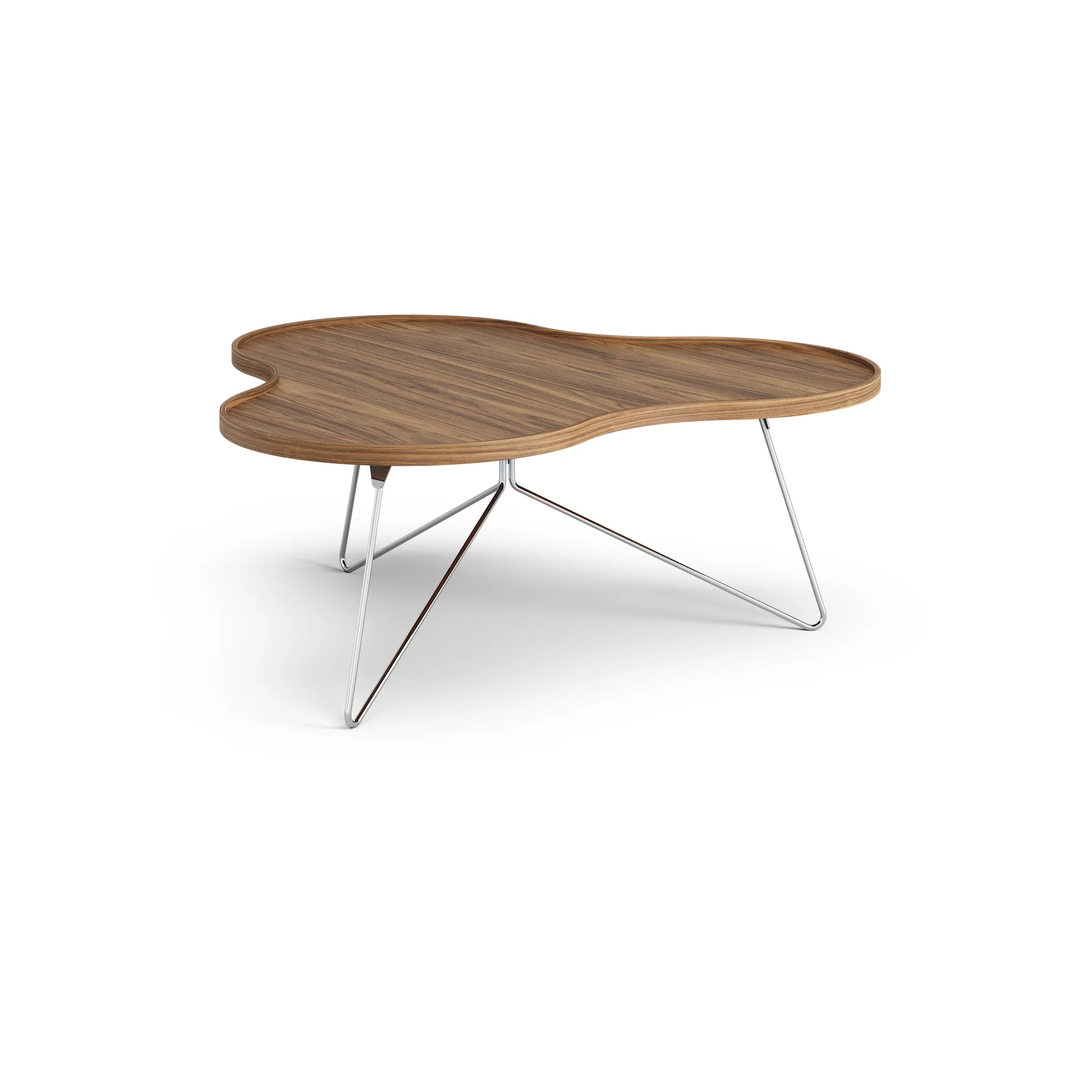 Flower mono Tisch Special Edition 107x114 cm, H45 cm-lackierte Walnuss-verchromter Stahl Swedese