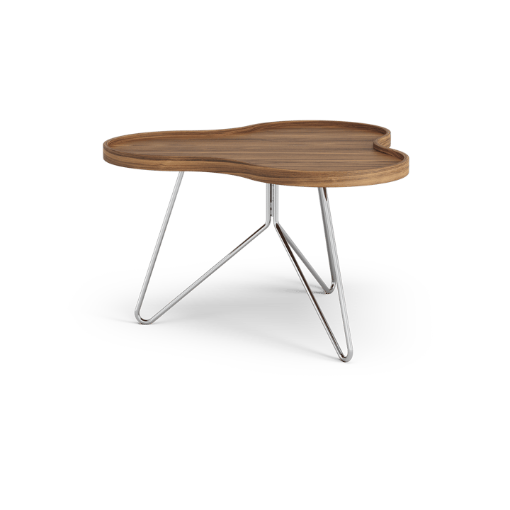 Flower mono Tisch Special Edition 62x66 cm, H39 cm-lackiert Walnuss-verchromter Stahl Swedese