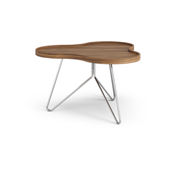 Flower mono Tisch Special Edition 62x66 cm - H39 cm-lackiert Walnuss-verchromter Stahl - Swedese