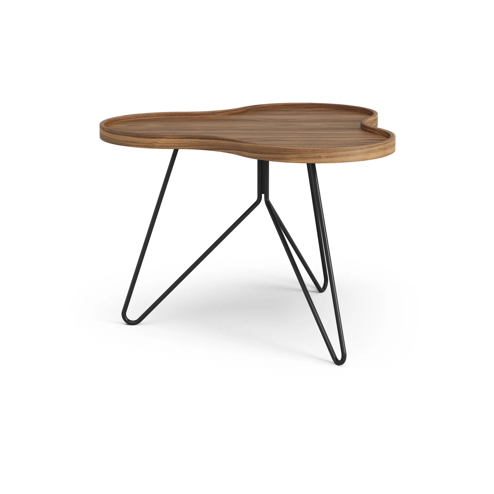 Flower mono Tisch Special Edition 62x66 cm, H45 cm-lackiertes Walnuss-schwarz lackierter Stahl Swedese