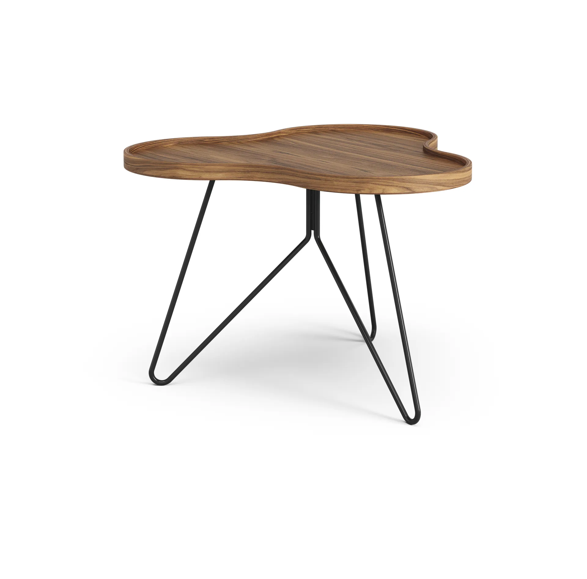 Flower mono Tisch Special Edition 62x66 cm, H45 cm-lackiertes Walnuss-schwarz lackierter Stahl Swedese