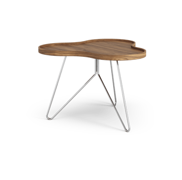 Flower mono Tisch Special Edition 62x66 cm - H45 cm-lackiertes Walnuss-verchromter Stahl - Swedese