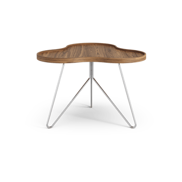 Flower mono Tisch Special Edition 62x66 cm - H45 cm-lackiertes Walnuss-verchromter Stahl - Swedese