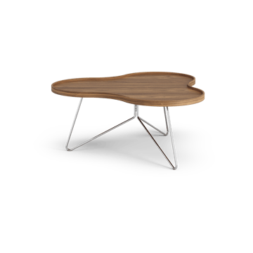 Flower mono Tisch Special Edition 84x90 cm - H39 cm-lackiert Walnuss-verchromter Stahl - Swedese