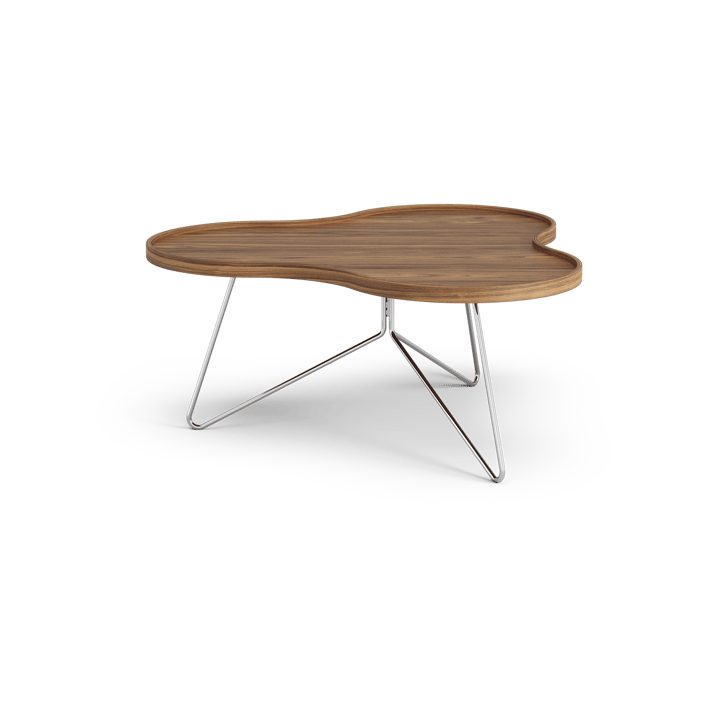 Flower mono Tisch Special Edition 84x90 cm, H39 cm-lackiert Walnuss-verchromter Stahl Swedese