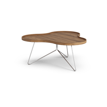 Flower mono Tisch Special Edition 84x90 cm - H39 cm-lackiert Walnuss-verchromter Stahl - Swedese