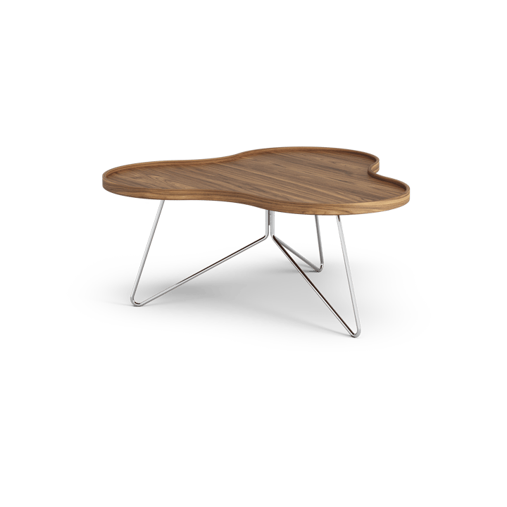 Flower mono Tisch Special Edition 84x90 cm, H39 cm-lackiert Walnuss-verchromter Stahl Swedese