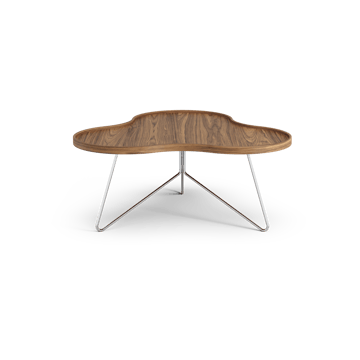 Flower mono Tisch Special Edition 84x90 cm - H39 cm-lackiert Walnuss-verchromter Stahl - Swedese
