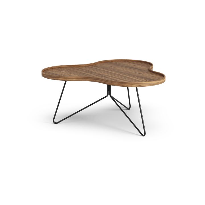 Flower mono Tisch Special Edition 84x90 cm, H39 cm-lackierte Walnuss-schwarz lackierter Stahl Swedese