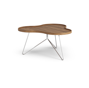 Flower mono Tisch Special Edition 84x90 cm - H45 cm-lackierte Walnuss-verchromter Stahl - Swedese