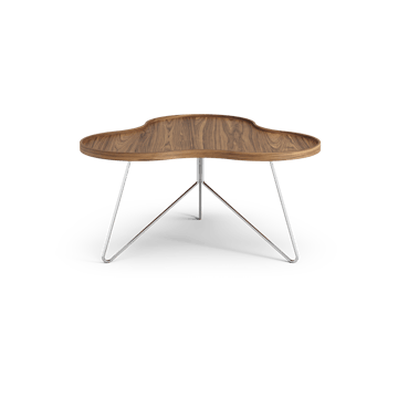 Flower mono Tisch Special Edition 84x90 cm - H45 cm-lackierte Walnuss-verchromter Stahl - Swedese