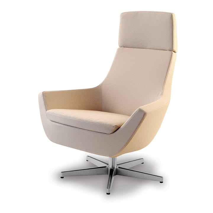 Happy swing Sessel hoch - Stoff europost beige, Drehfuß aus Aluminium - Swedese
