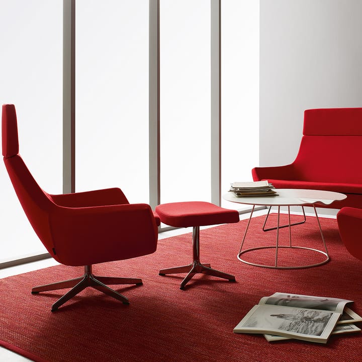 Happy swing Sessel hoch - Stoff europost beige, Drehfuß aus Aluminium - Swedese