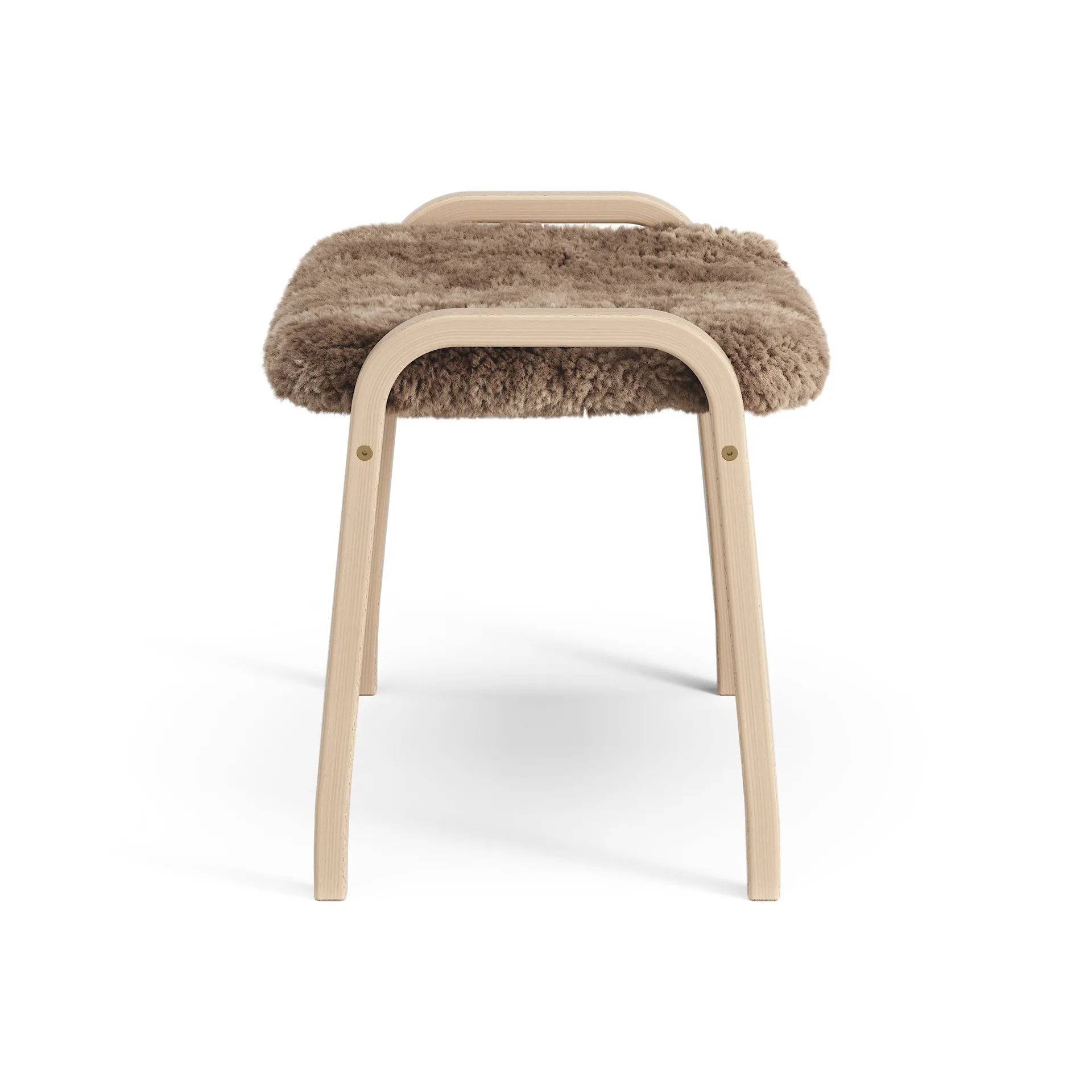 Lamini Fußhocker für Kinder lackierte Buche/Schaffell, Sahara (nougatbraun) Swedese