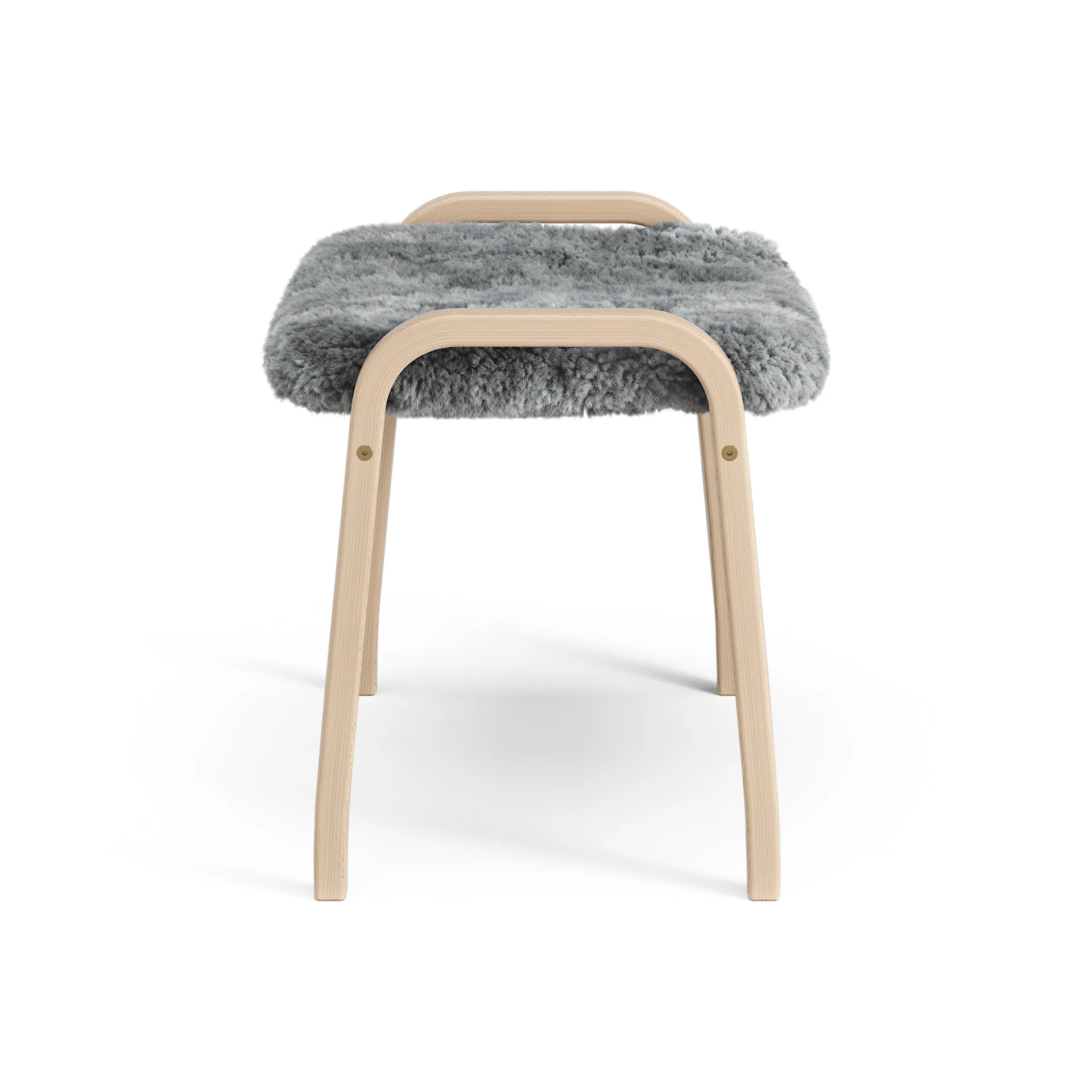 Lamini Fußhocker für Kinder lackierte Buche/Schaffell, Scandinavian Grey (grau) Swedese