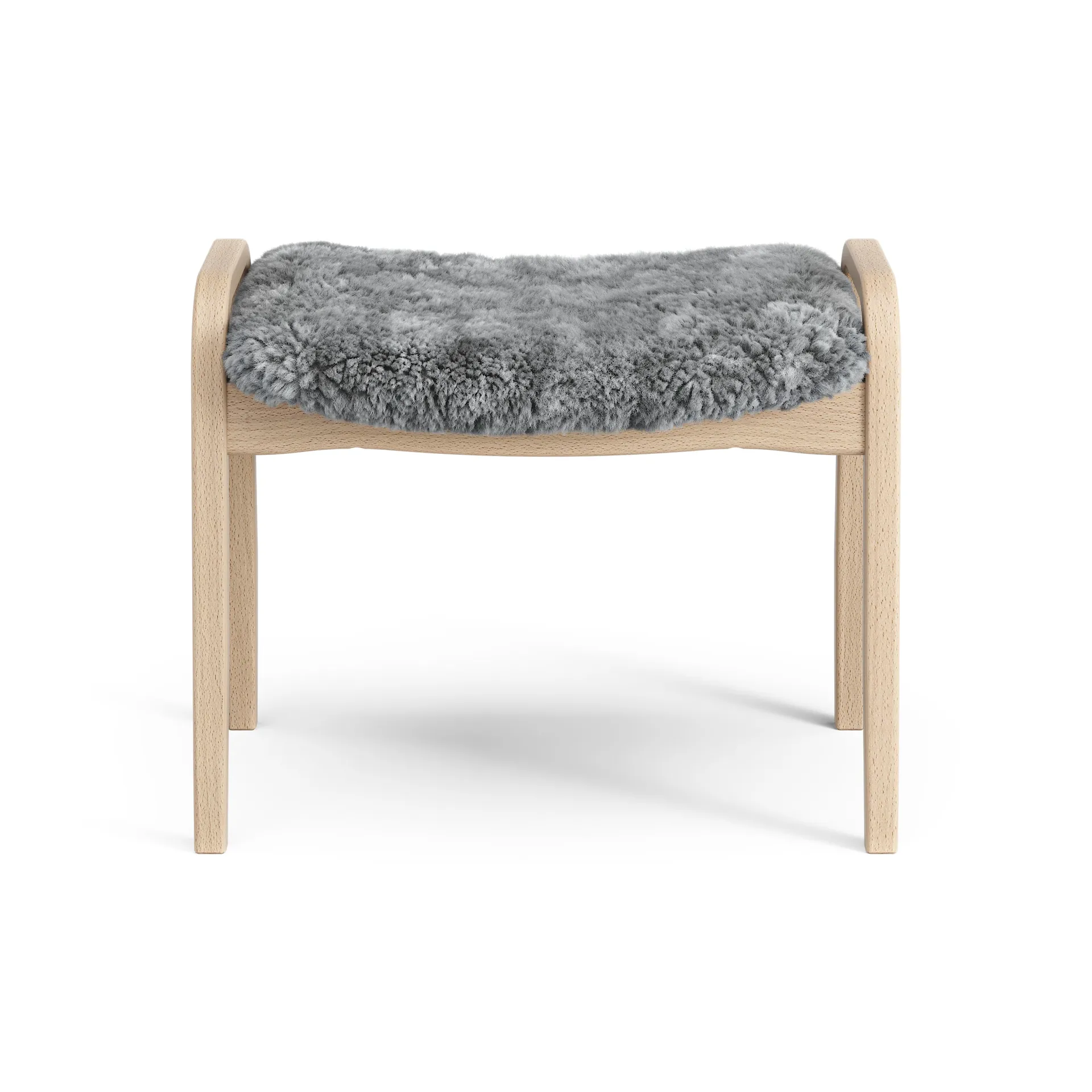 Lamini Fußhocker für Kinder lackierte Buche/Schaffell, Scandinavian Grey (grau) Swedese