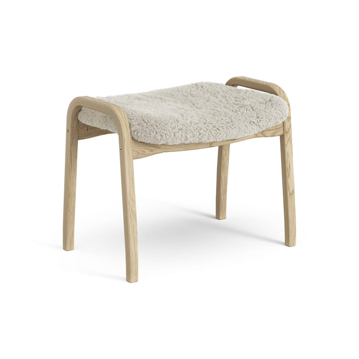 Lamini Fußhocker für Kinder lackierte Eiche/Schaffell - Moonlight (beige) - Swedese