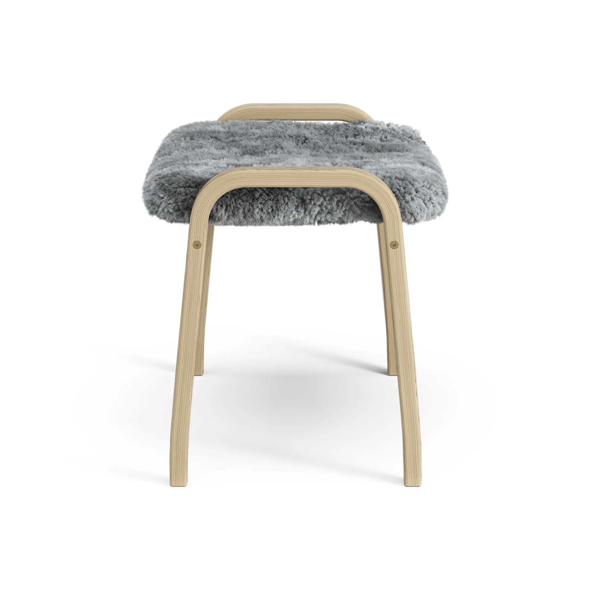 Lamini Fußhocker für Kinder lackierte Eiche/Schaffell, Scandinavian Grey (grau) Swedese