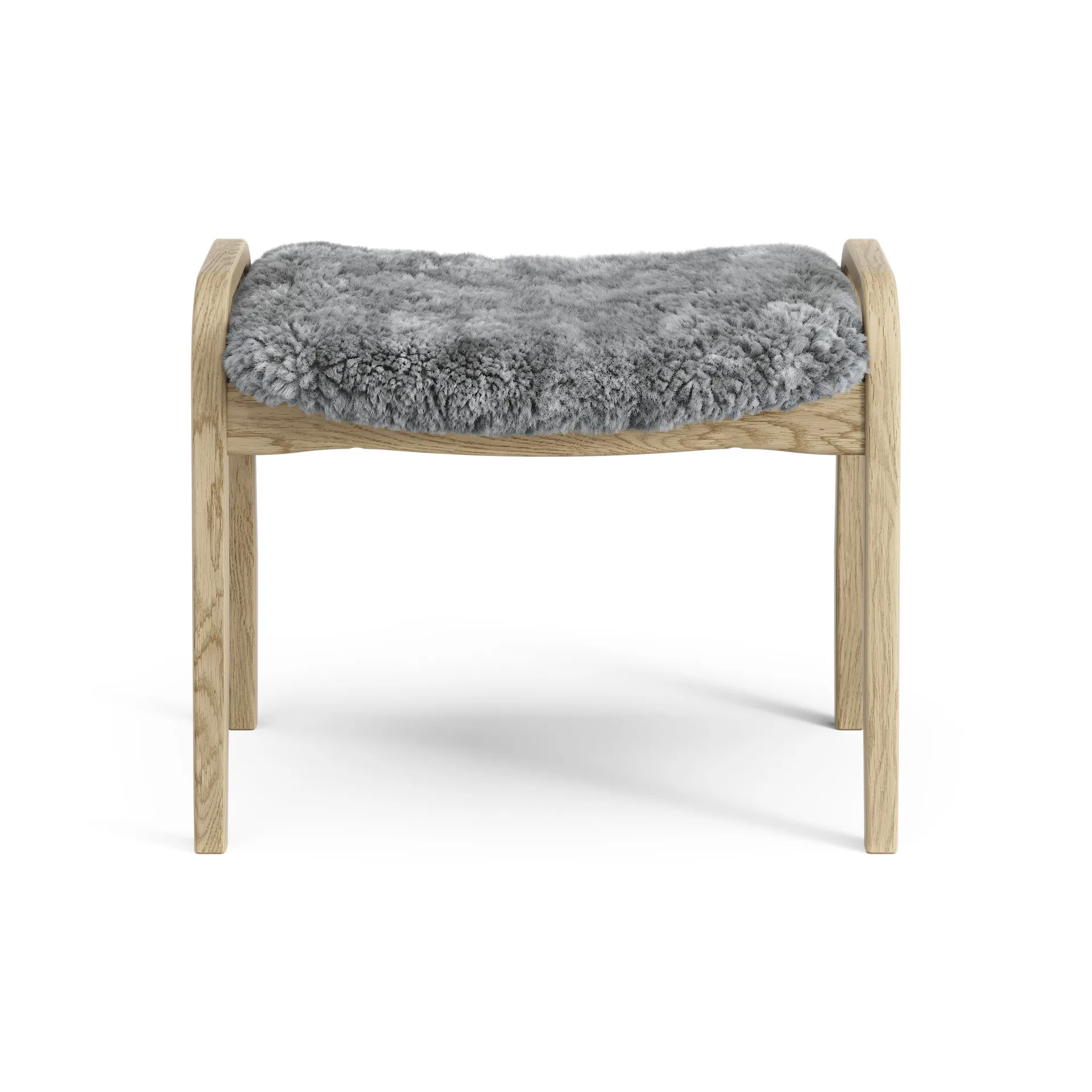 Lamini Fußhocker für Kinder lackierte Eiche/Schaffell, Scandinavian Grey (grau) Swedese