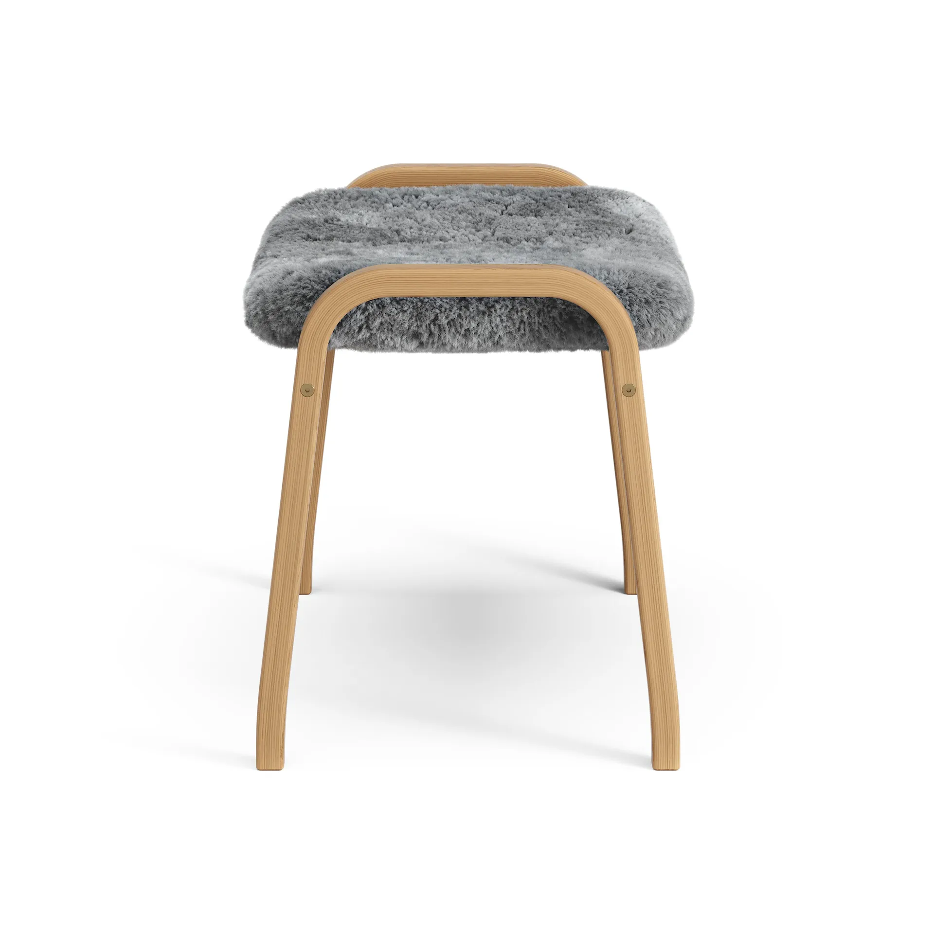 Lamino Fußhocker Eiche geölt/Schaffell, Scandinavian Grey (grau) Swedese
