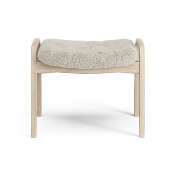 Lamino Fußhocker Eiche weiß pigmentiert/Schaffell - Moonlight (beige) - Swedese