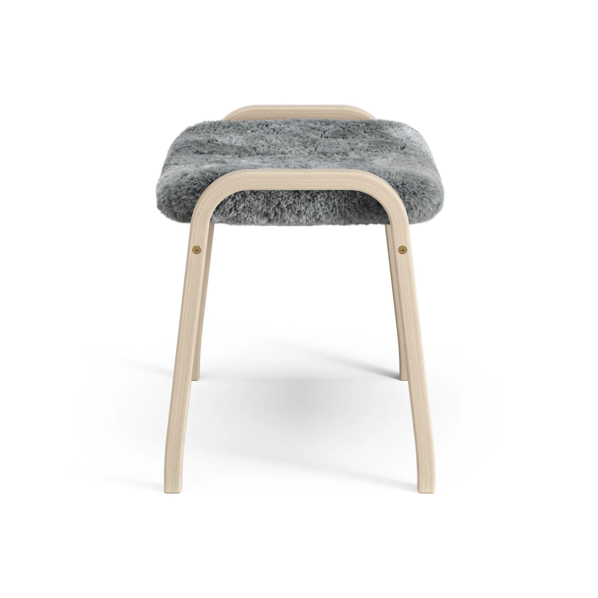 Lamino Fußhocker Eiche weiß pigmentiert/Schaffell, Scandinavian Grey (grau) Swedese