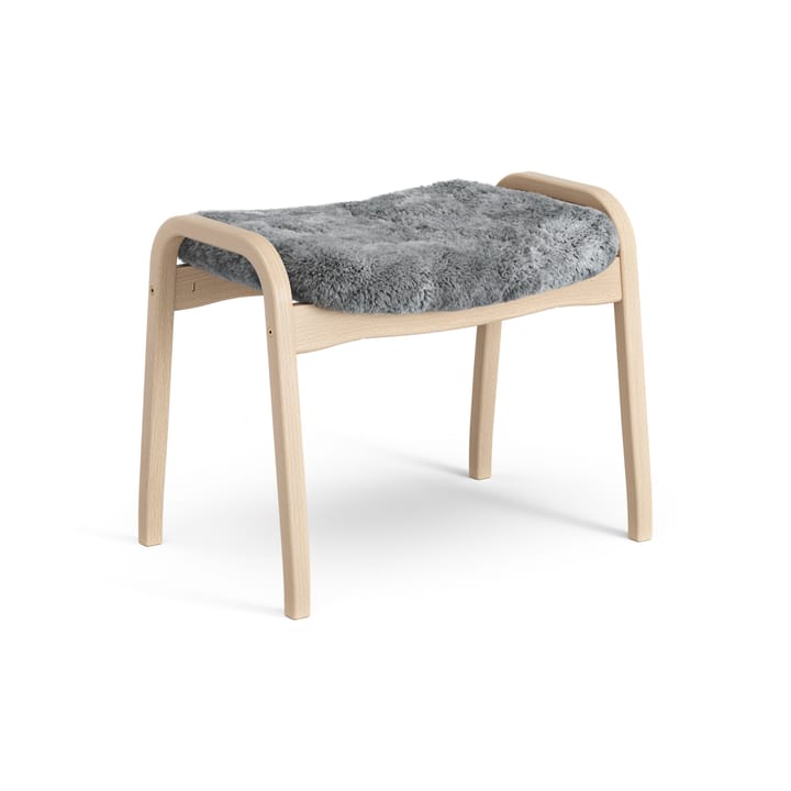 Lamino Fußhocker lackierte Buche/Schaffell - Scandinavian Grey (grau) - Swedese