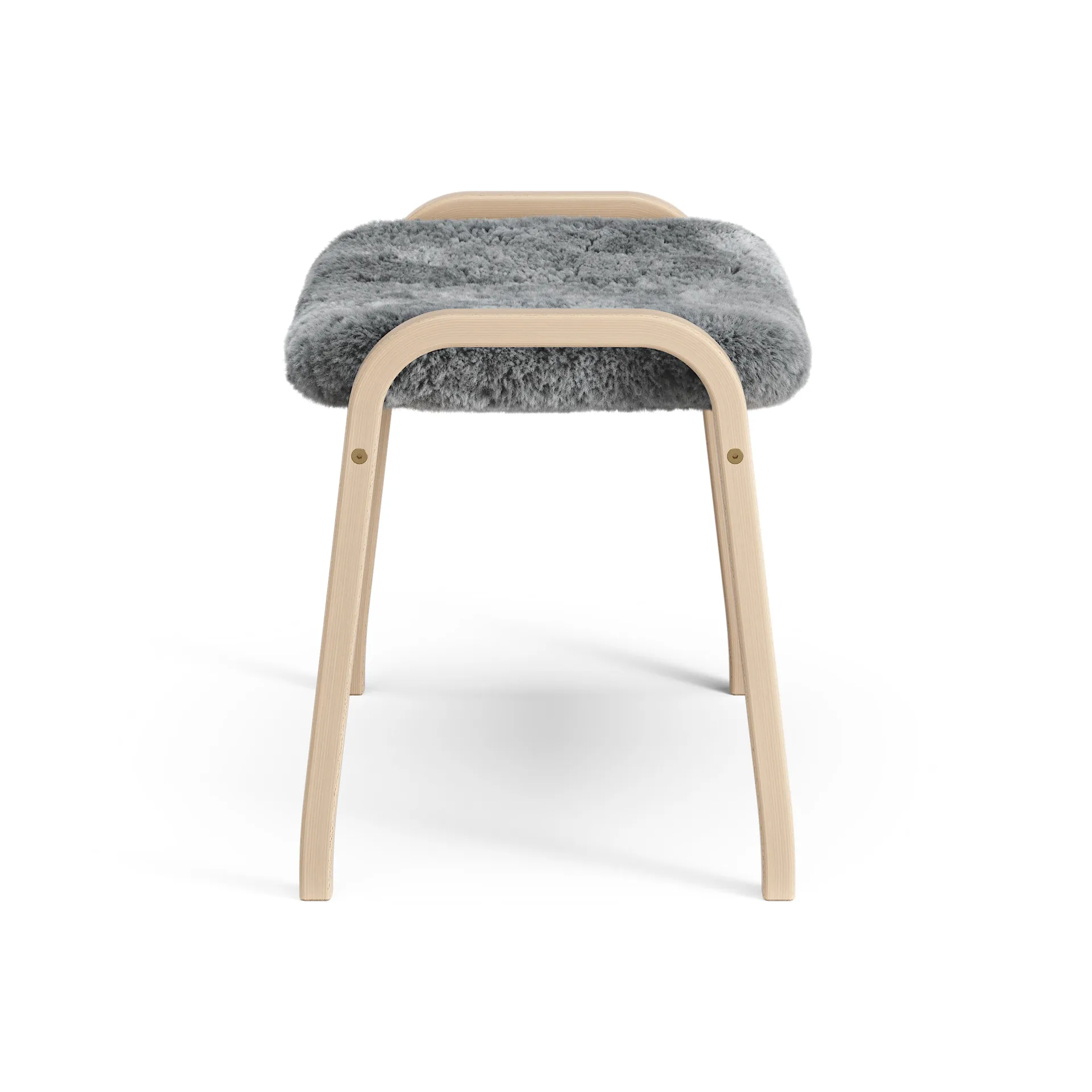 Lamino Fußhocker lackierte Buche/Schaffell, Scandinavian Grey (grau) Swedese