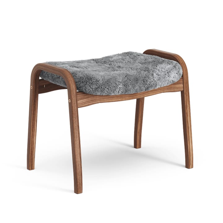 Lamino Fußhocker - Schaffell scandinavian grey, Walnuss naturlackiert - Swedese