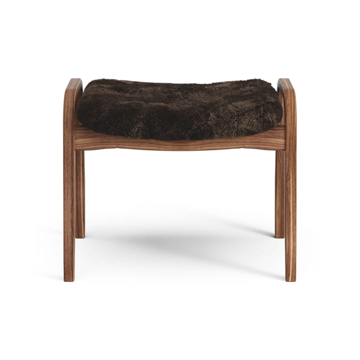 Lamino Fußhocker Walnuss geölt/Schaffell, Espresso (braun) Swedese