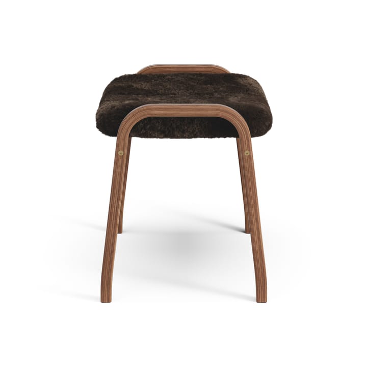 Lamino Fußhocker Walnuss geölt/Schaffell, Espresso (braun) Swedese
