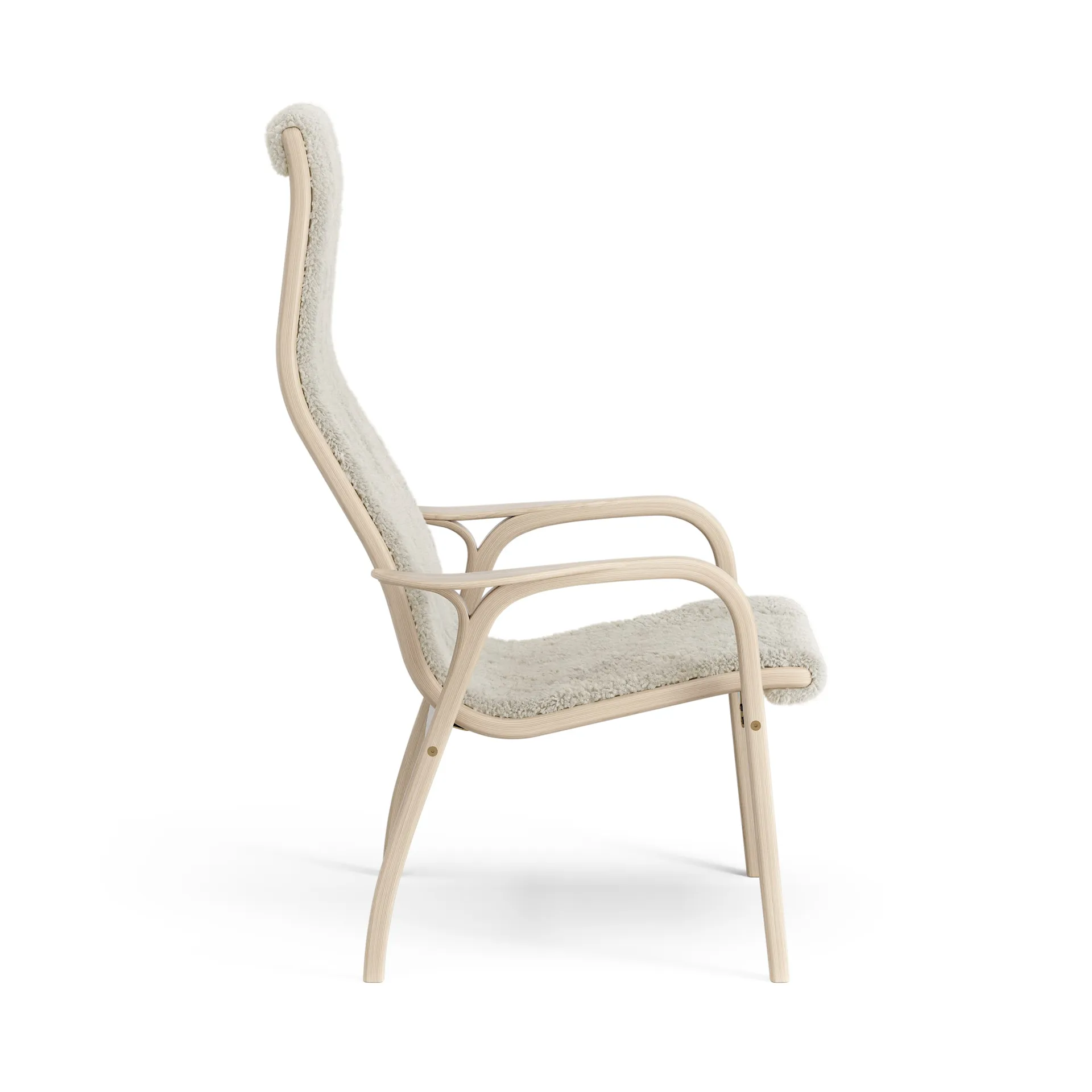 Lamino Sessel Eiche weiß pigmentiert/Schaffell, Moonlight (beige) Swedese