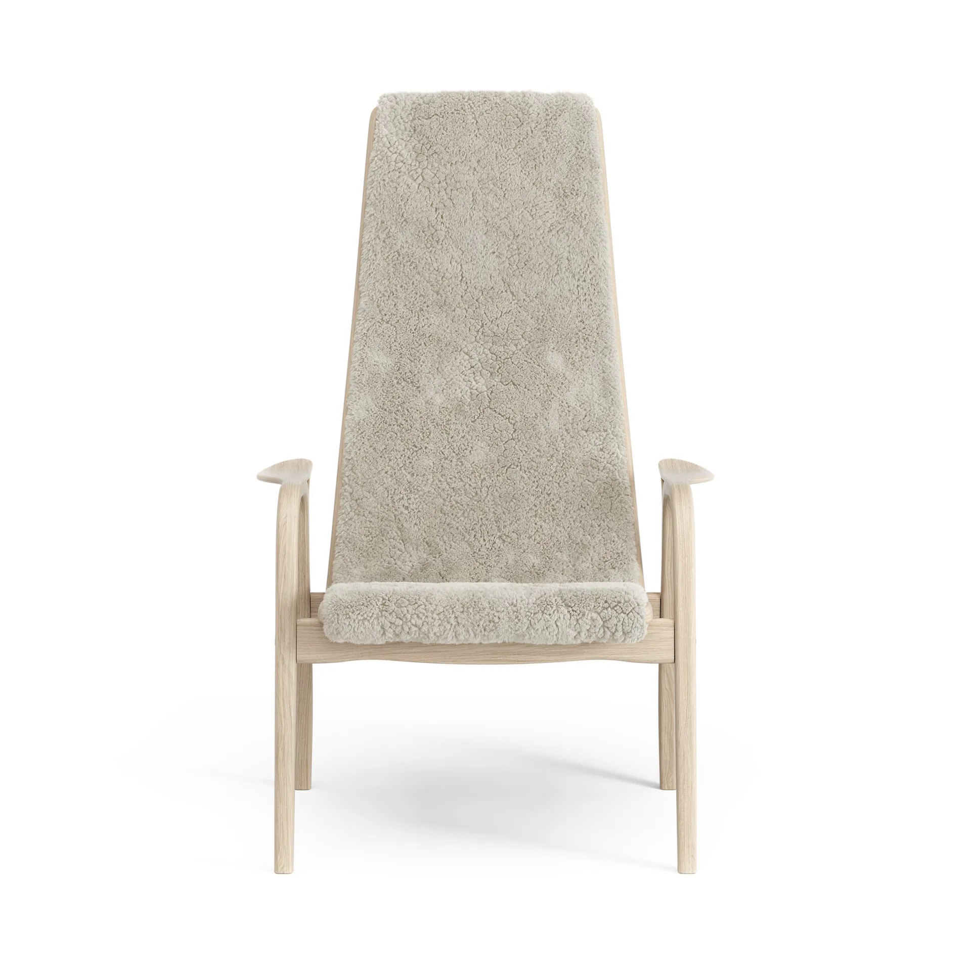 Lamino Sessel Eiche weiß pigmentiert/Schaffell, Moonlight (beige) Swedese