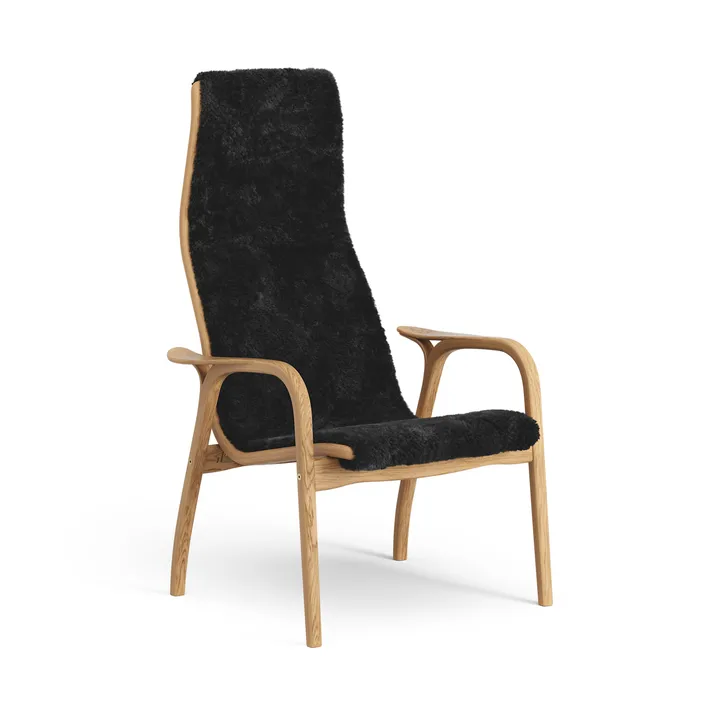 Lamino Sessel geölte Eiche/Schaffell - Black (schwarz) - Swedese