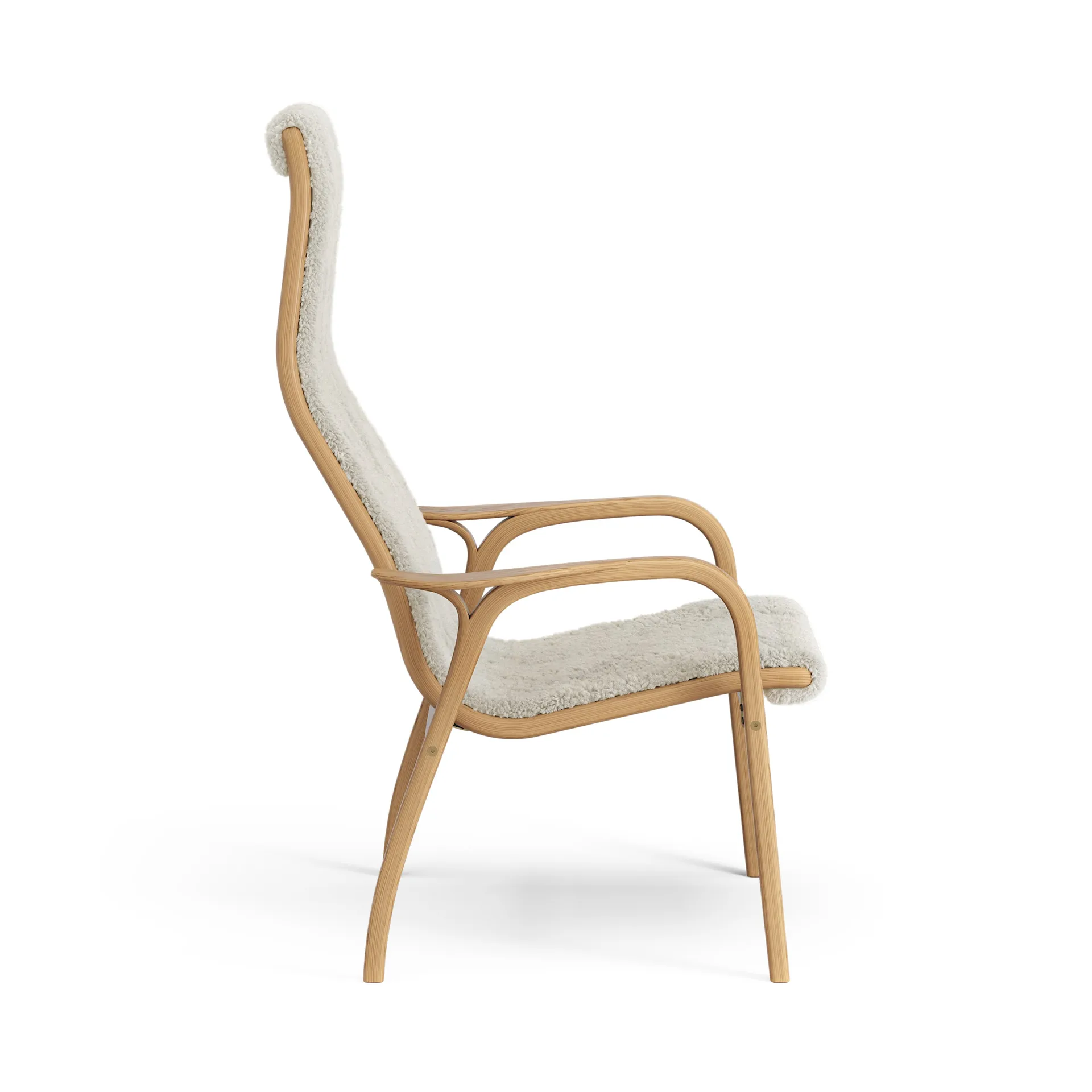 Lamino Sessel geölte Eiche/Schaffell, Moonlight (beige) Swedese